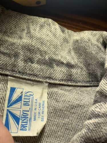 Vintage Bristol Blues Acid Wash Denim Jean Jacket Women’s Size 46 XL Made In USA - Picture 3 of 8