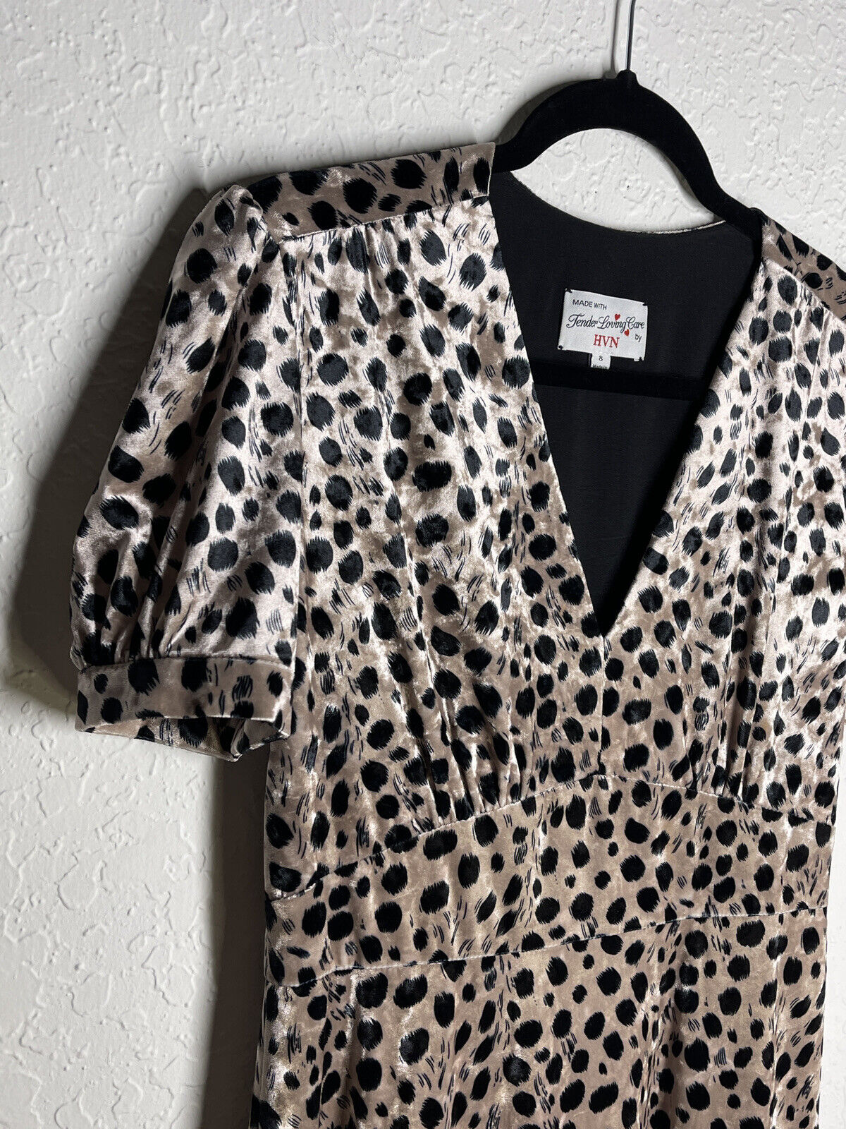 HVN Womens Paula V-Neck Dress Size 8 Animal Print… - image 3