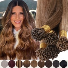 Pre-bonded Stick I Tip Keratin 100 Real Remy Human Hair Extensions 0.5g Stands