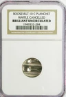 ROOSEVELT DIME BLANK 10c MINT CANCELLED COIN NGC HOLDER
