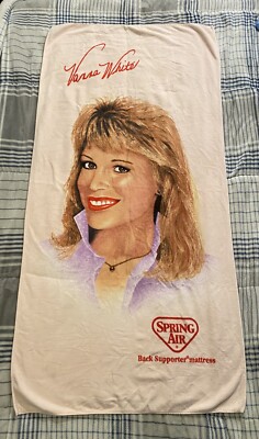 Vintage HF J Aime Vanna White Spring Air Mattress Promo Beach Towel 60x30 RARE