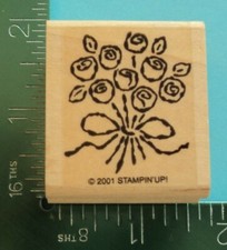 Stampin Up ROSE FLOWER BOUQUET Rubber Stamp Wedding Prom