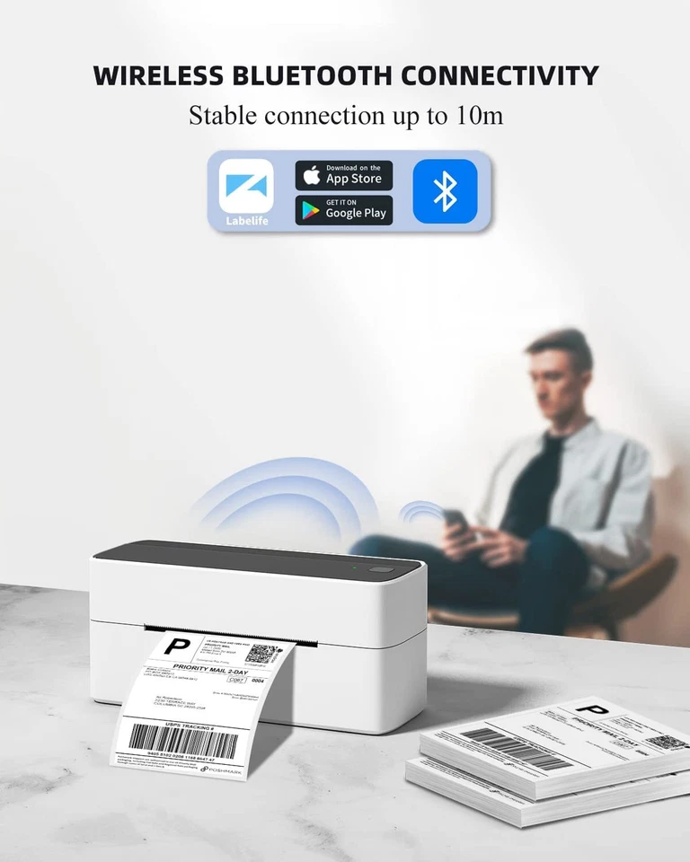 Phomemo Etikettendrucker Bluetooth/USB Versand Thermodrucker für DHL GLS - Bild 2 von 4