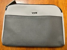 TUMI for Delta Amenity Travel Zipper Pouch Gray 9 x 6"