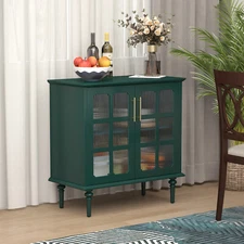 Accent Storage Cabinet with Glass Doors Decorative Cabinet Buffet & Sideboard