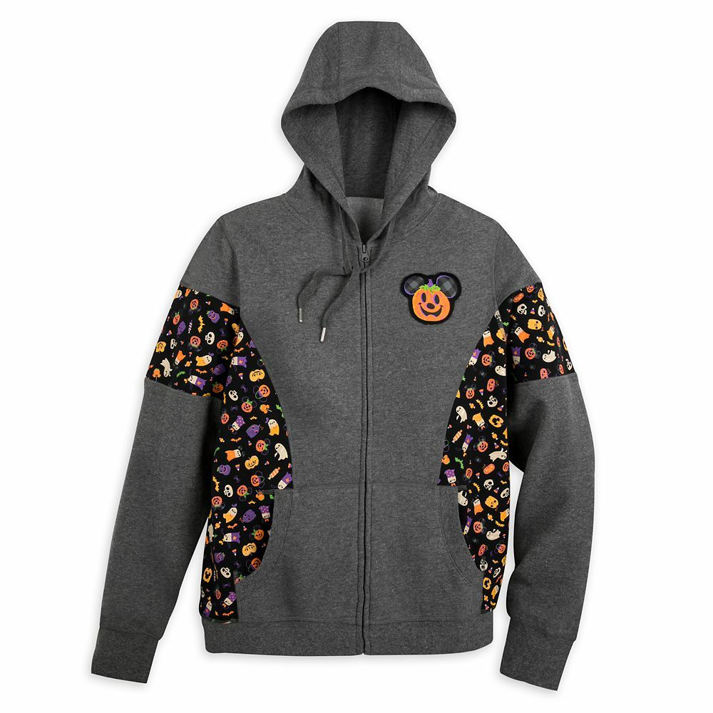 Disney Parks Mickey Minnie Mouse Pumpkin Halloween Hoodie Zip Up