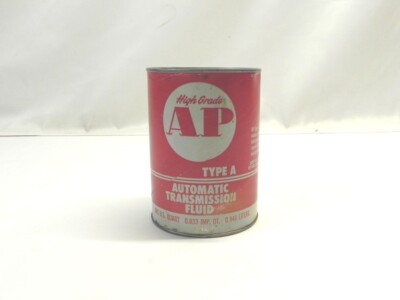 VINTAGE HIGH GRADE AP TYPE A TRANSMISSION FLUID 1 QUART CAN *EMPTY* PRE-OWNED 
