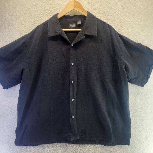 Ping Collection Button Camp Shirt Mens 2XL Black Short Sleeve Golf Casual