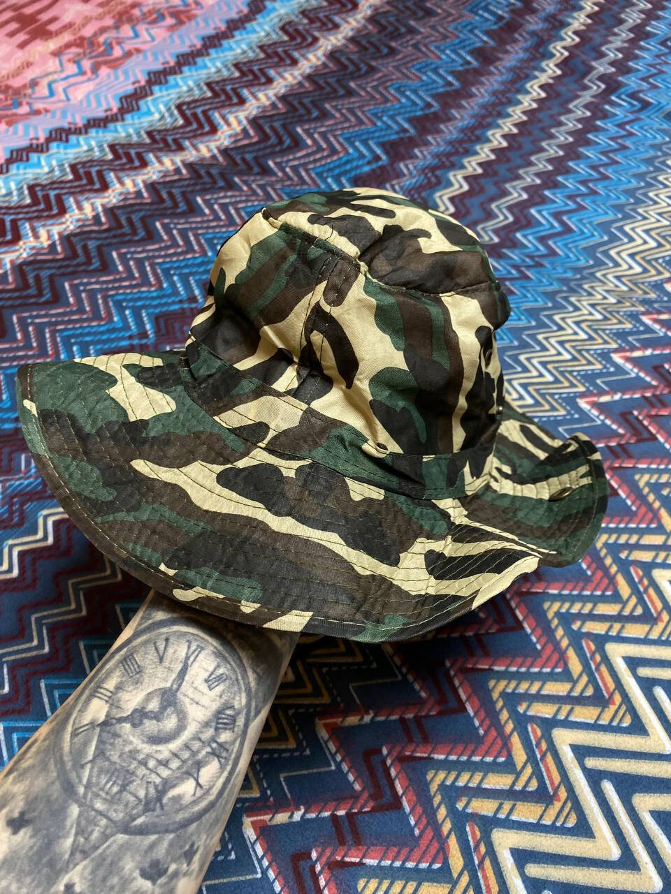 Unisex Outdoor Fishing Hiking Bucket hats Adjustable Camo