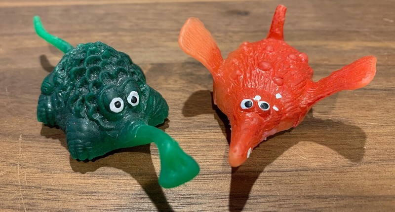 Vintage Set of 2 Scary Scooters Jigglers Monsters Friction Toys