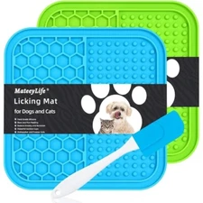 2 Pack Slow Feeding Lick Mat for Dogs and Cats Boredom Reducer with Suction Cup