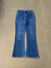 Vintage 80  s Levi  s 646 Orange Tab Bellbottom Flare Faded Denim Jeans Size 29x29