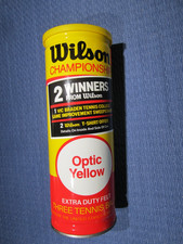 Vintage Sealed Can Wilson Championship Tennis Balls NOS Extra Duty Felt Optic Y