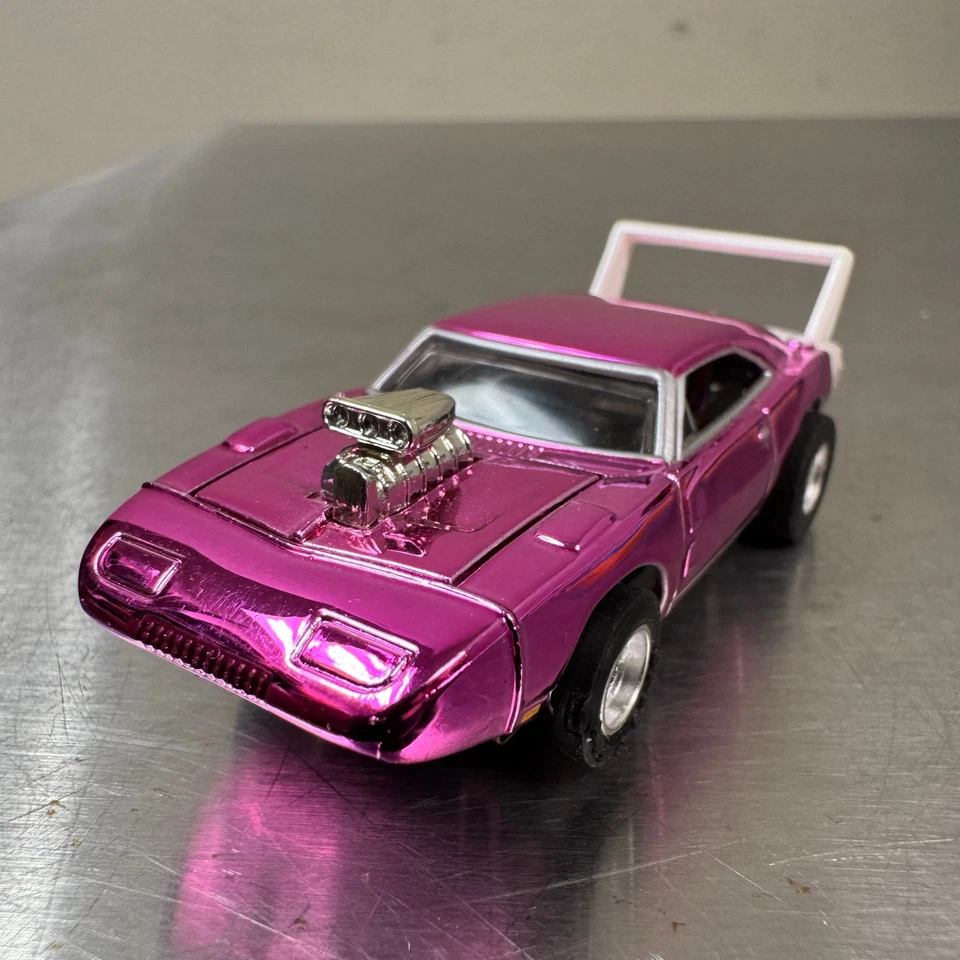Dodge Daytona Charger HO 1969 AFX coche ranura rosa cromo - FUNCIONA Foto 2 de 4