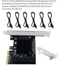 PCIE to 6-Ports 6Gbps Max Speed SATA III Expansion Card for Desktop PCs