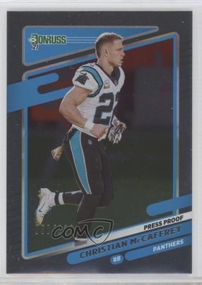 2021 Donruss Photo Variation Press Proof Silver 50/100 Christian McCaffrey f3f