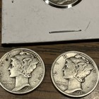 Lot Of 9 Mercury Dimes 90% Silver Mixed Dates — photo 3