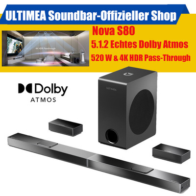 ULTIMEA 5.1.2 Dolby Atmos Sound Bar für TV mit Subwoofer Surround Sound System