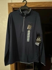 Real Tree Dayspring Quarter Zip Fleece Pullover Blue Gray Size Large