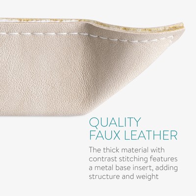 Set 2 Vassoi Svuotatasche In Similpelle Beige - Portachiavi E Portaoggetti Da Ingresso - Foto 4