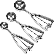 Cookie Scoop Set, Ice Cream Scoop Set, 3 PCS Metal Ice Cream Scoop Trigger Inclu