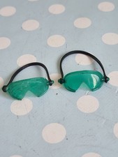 Vintage Action Man Afrika Korps Green Goggles X2 Plastic Strap 1970’s Damaged