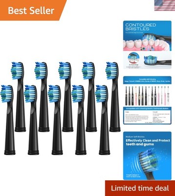 Durable Soft Nylon Toothbrush Replacement Heads - 10 Pack for Effective Cleaning