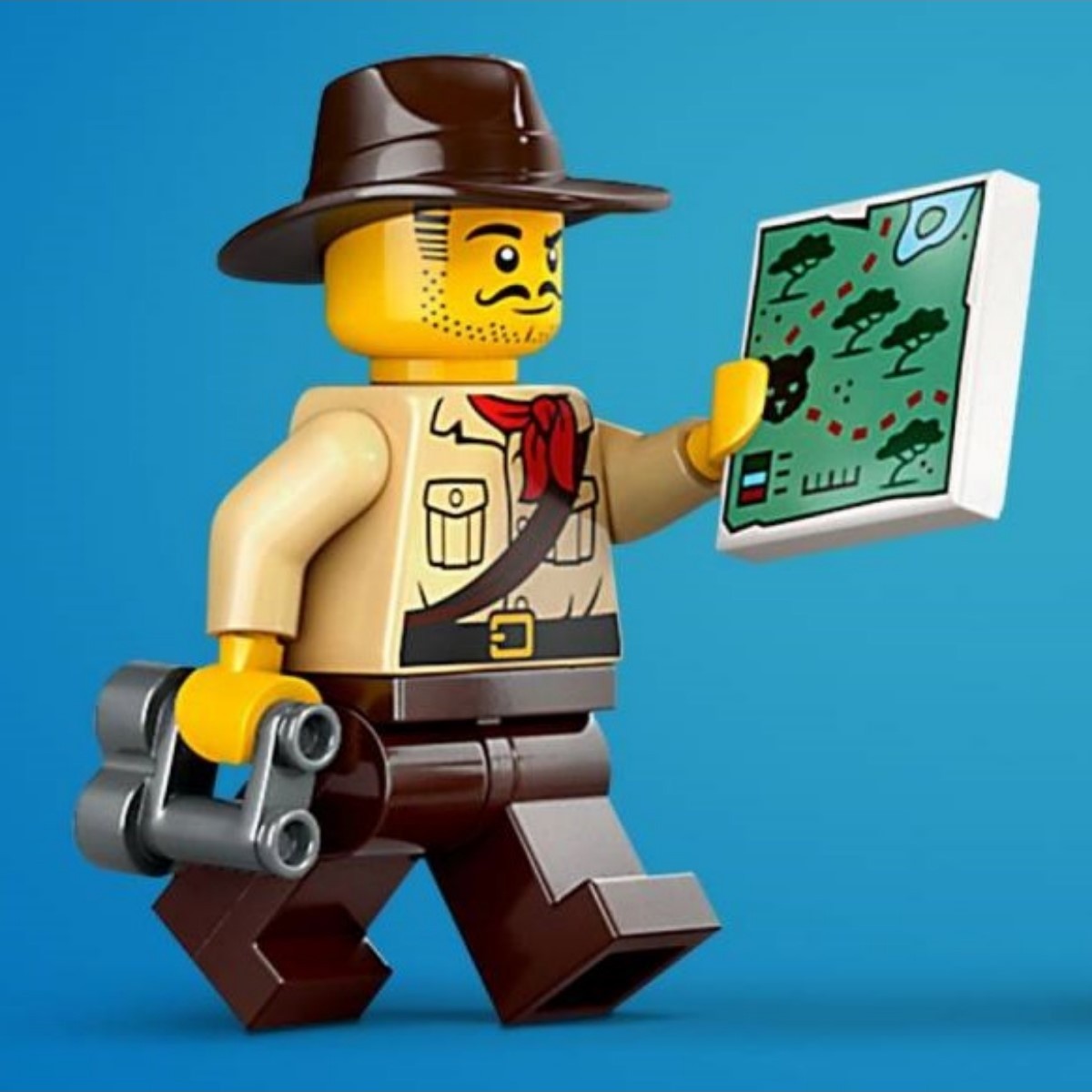 探索者 LRセット new LEGO CITY Man Minifig - Jungle Explorer with dark-brown Fedora