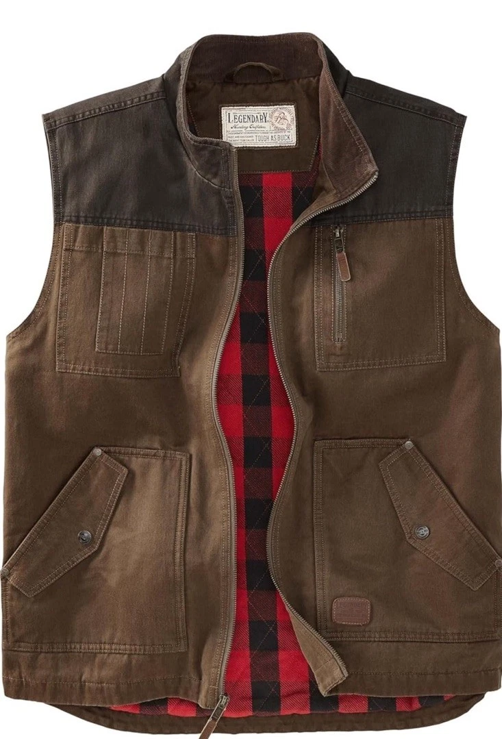 Legendary Whitetails Vest Mens Large Tough As Buck Relaxed Fit Rawhide Brown New
