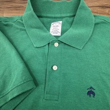 Brooks Brothers Shirt Mens Large Green Performance Polo Slim Fit Cotton Knit