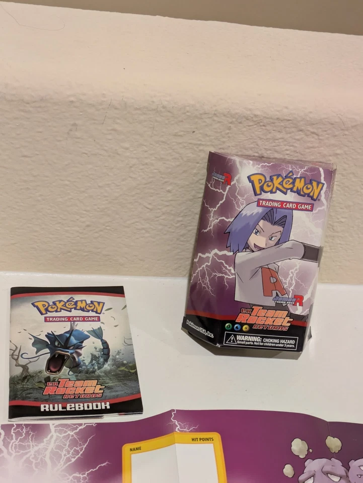 EMPTY Pokemon TCG EX Team Rocket Returns Theme Deck OPEN Box Rule Book Game Mat - Image 3 of 4