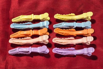 FRAMAR Pastel Alligator Clips For Hair Styling & Sectioning (Pack of 10)  NEW!