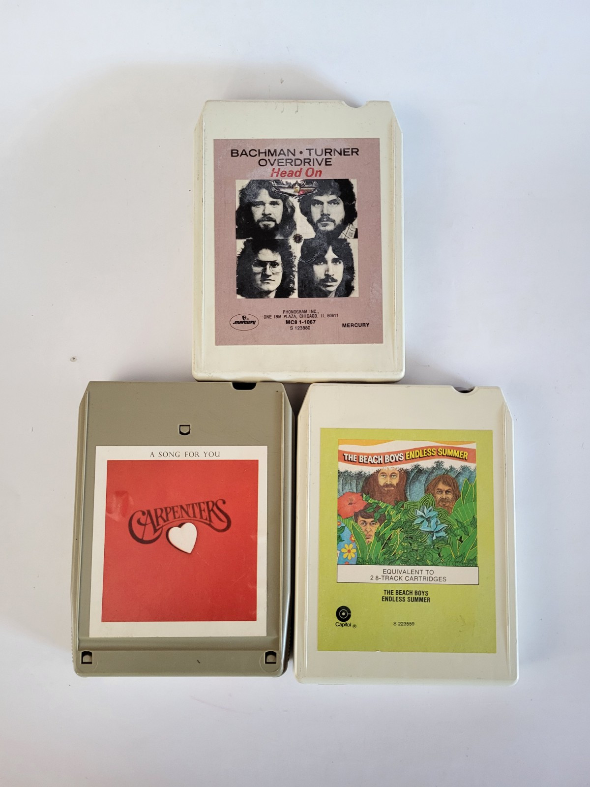 8-Track Tape Lot of 3 Carpenters Beach Boys Bachman Turner Ove...