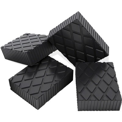 4 Pack 6-3/8'' x 4-3/4'' x 2'' Solid Rubber Auto Lift Block Pads, Heavy-Duty Rub...