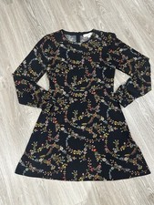 Euc Loft Fall Flowers Floral Dress Long Sleeve, Size 0 Thanksgiving