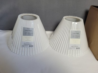 Set Of 2 Threshold Studio McGee White Knife Pleat Lamp Shades