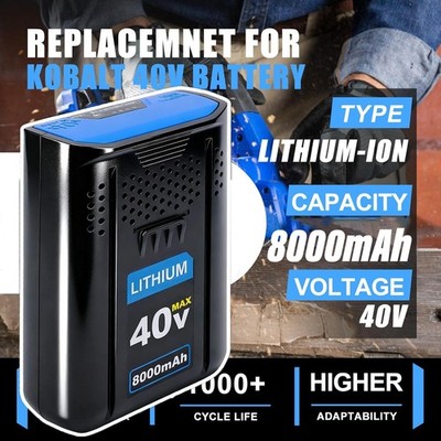 40V 8.0Ah Replacement Battery for Kobalt 40V MAX Battery 2540C-06 High Capacity