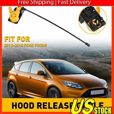 For 2012-2018 Ford Focus Hood Latch Release Pull Handle Cable Lever CV6Z16A770A