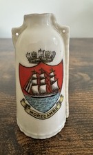 Antique W.H. Goss Crested China Miniature — Model of the Newbury Leather Bottle