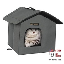 Outdoor Cat House for Feral Cats,Weatherproof  Insulated Medium Grey