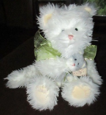 RARE VINTAGE BOYD'S BEARS MOMMA PURRSALOT & PUSKINS WHITE CAT & KITTEN,BOYDS,TAG