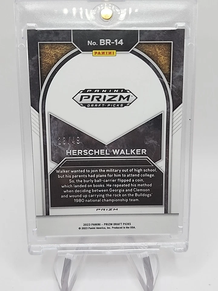 2023 Panini Prizm Draft Picks - Brilliance Herschel Walker #BR-14 Orange Pulsar - Image 4 of 4