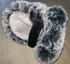 men or womens GRAY BLACK EARMUFFS ONE SIZE FITS MOST FAUX FUR VERY SOFT WARM