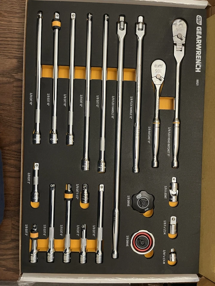 Gear wrench 90 T 21 шт. храповик и приводной инструмент набор аксессуаров для хранения пены  - Изображение 2 из 2