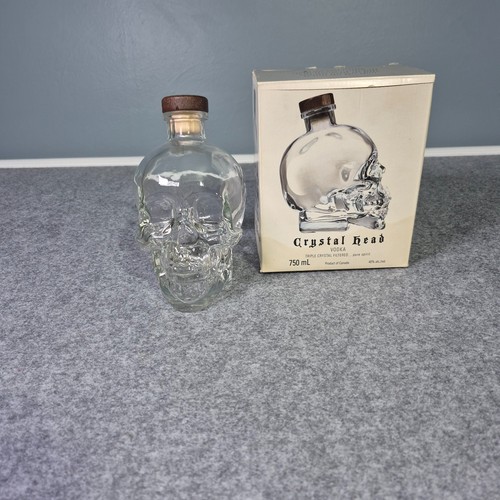 Vintage Crystal Head Vodka Clear Glass Skull Empty Bottle 750 mL Spooky Fun