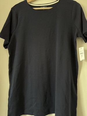 The Talbots Tee Women's Navy Blue 100%  Pima Cotton Shirt Size XP Plus New