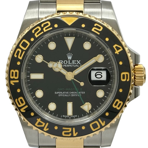 ROLEX GMT 2 116713LN 40mm Gold Black Watch OKW609