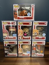 Funko Pop Chainsaw Man Lot Of 7 Chase Denji Flocked Chase Power W Protectors