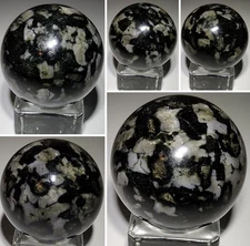 Indigo Gabbro Sphere 40.3mm 104g Mystic Merlinite Stone Psychic Awakening Crysta