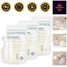 100 Pack Breast Milk Storage Bags - 8Oz, Leak-Free with Temperature Color Change